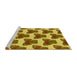 Sideview of Machine Washable Transitional Bright Gold Yellow Rug, wshpat655yw