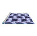 Sideview of Machine Washable Transitional Blue Rug, wshpat656blu