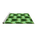 Sideview of Machine Washable Transitional Deep Emerald Green Rug, wshpat656grn