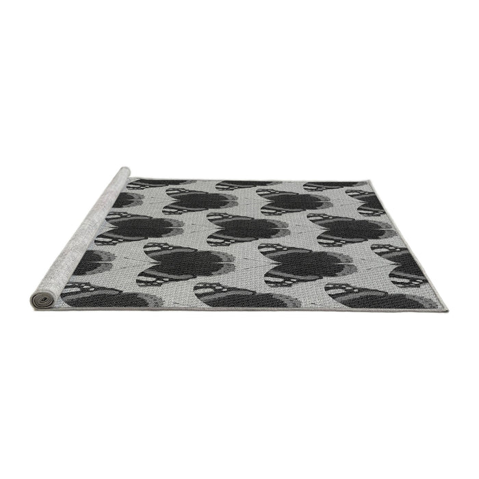 Sideview of Machine Washable Transitional Cloud Gray Rug, wshpat656gry