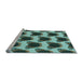 Sideview of Machine Washable Transitional Dark Slate Grey Green Rug, wshpat656lblu