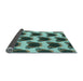 Thickness of Patterned Dark Slate Grey Green Rug, pat656lblu