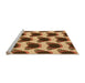 Sideview of Machine Washable Transitional Yellow Orange Rug, wshpat656org