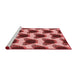 Sideview of Machine Washable Transitional Light Coral Pink Rug, wshpat656rd