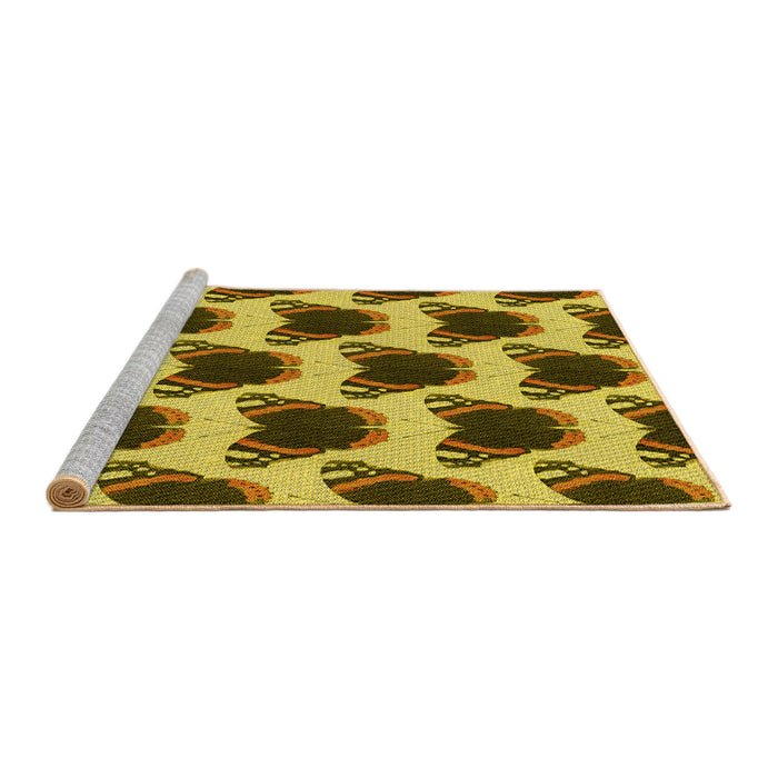 Sideview of Machine Washable Transitional Dark Bronze Brown Rug, wshpat656yw