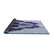 Thickness of Patterned Blue Rug, pat657blu