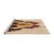 Sideview of Machine Washable Transitional Khaki Gold Rug, wshpat657org