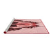 Sideview of Machine Washable Transitional Brown Red Rug, wshpat657rd