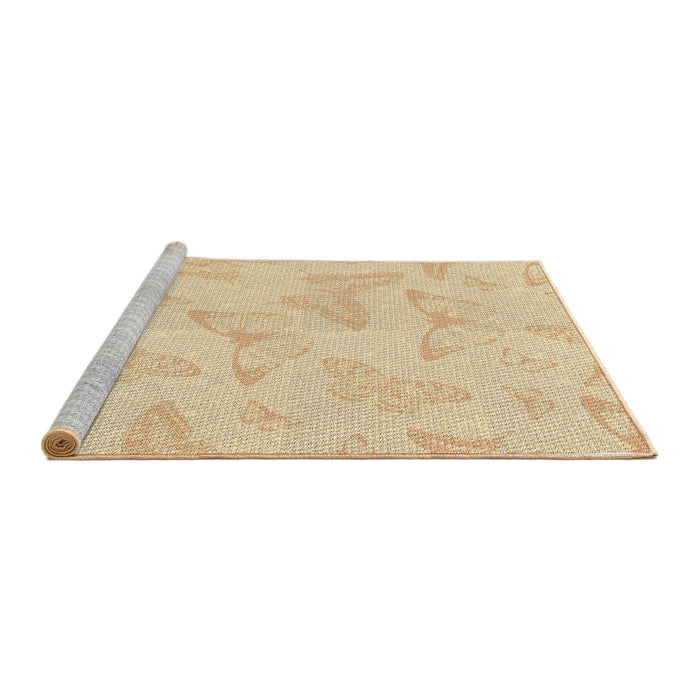 Sideview of Machine Washable Transitional Khaki Gold Rug, wshpat658brn