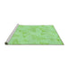 Sideview of Machine Washable Transitional Green Rug, wshpat658grn