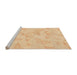 Sideview of Machine Washable Transitional Khaki Gold Rug, wshpat658org