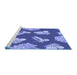 Sideview of Machine Washable Transitional Sky Blue Rug, wshpat659blu