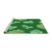 Sideview of Machine Washable Transitional Green Rug, wshpat659grn
