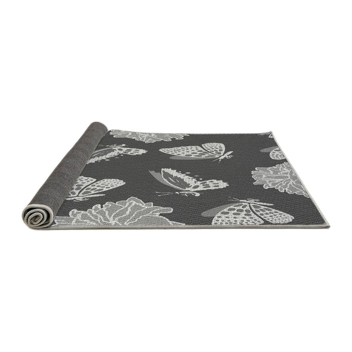 Thickness of Patterned Dark Gray Rug, pat659gry