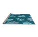 Sideview of Machine Washable Transitional Blue Rug, wshpat659lblu