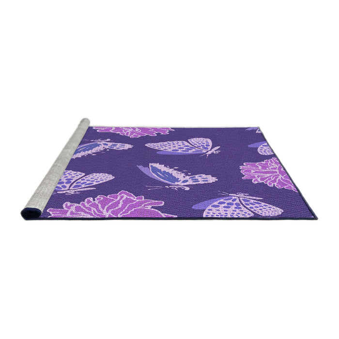 Sideview of Machine Washable Transitional Amethyst Purple Rug, wshpat659pur