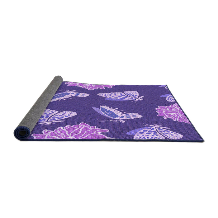 Thickness of Patterned Amethyst Purple Rug, pat659pur