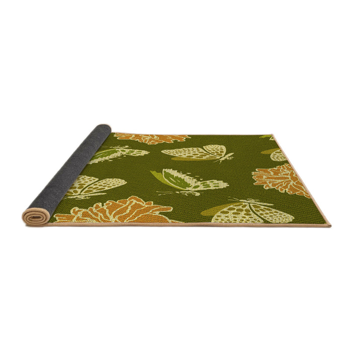 Thickness of Patterned Dark Bronze Brown Rug, pat659yw