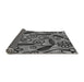 Thickness of Patterned Dark Gray Black Rug, pat66gry