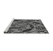 Sideview of Machine Washable Transitional Dark Gray Black Rug, wshpat66gry