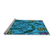 Machine Washable Transitional Blue Rug in a Bedroom, wshpat66lblu