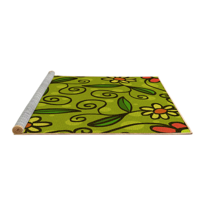Sideview of Machine Washable Transitional Pistachio Green Rug, wshpat66yw