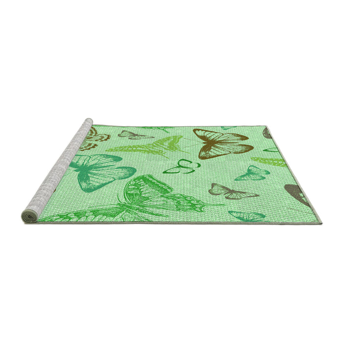 Sideview of Machine Washable Transitional Mint Green Rug, wshpat660grn