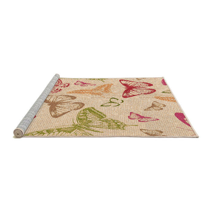 Sideview of Machine Washable Transitional Golden Blonde Gold Rug, wshpat660org