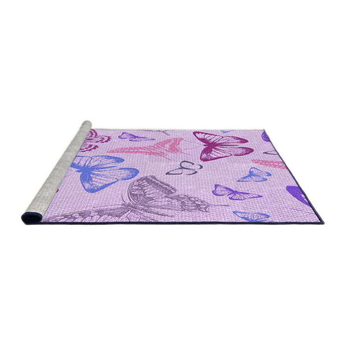 Sideview of Machine Washable Transitional Purple Rug, wshpat660pur