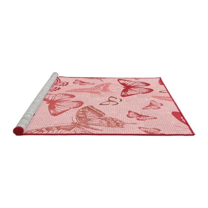 Sideview of Machine Washable Transitional Light Rose Pink Rug, wshpat660rd