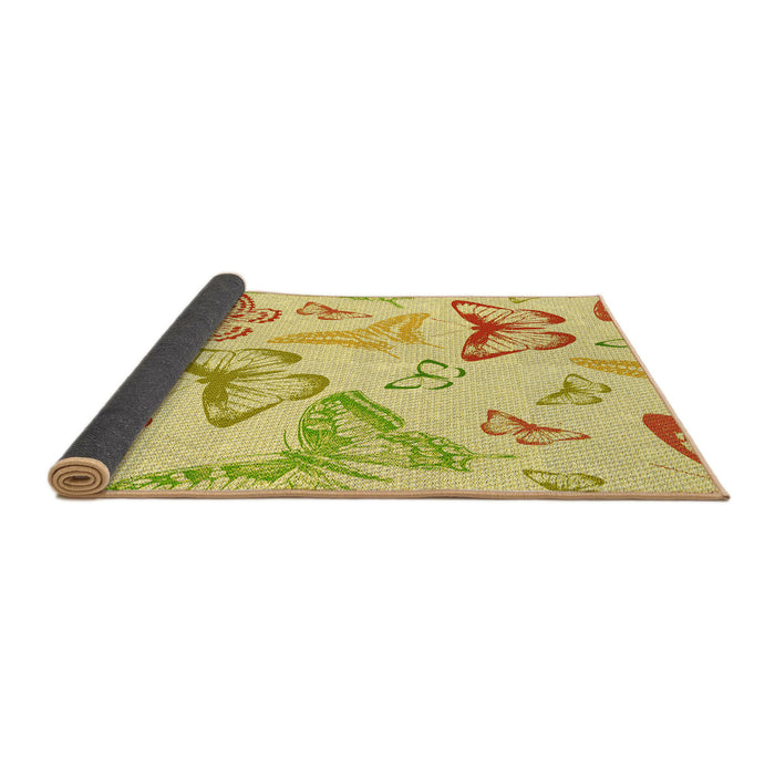 Thickness of Patterned Orange Gold Rug, pat660yw