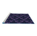 Sideview of Machine Washable Transitional Midnight Gray Rug, wshpat661blu
