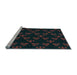 Sideview of Machine Washable Transitional Midnight Gray Rug, wshpat661lblu