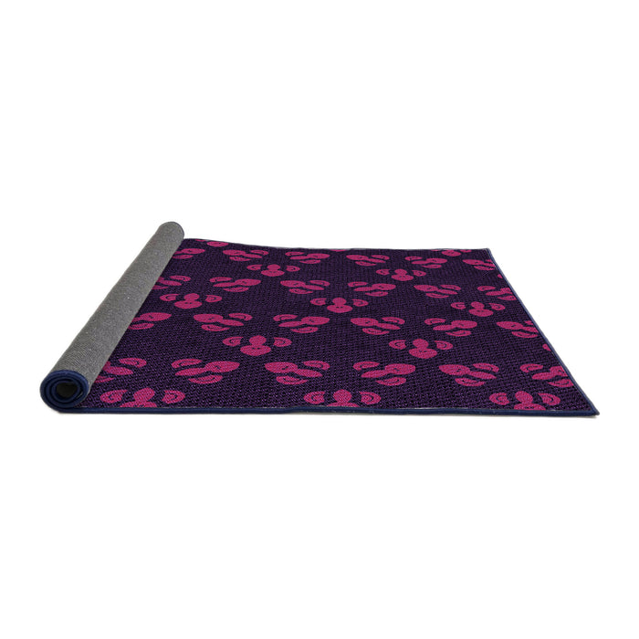Thickness of Patterned Dark Magenta Purple Rug, pat661pur