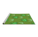 Sideview of Machine Washable Transitional Dark Lime Green Rug, wshpat662grn