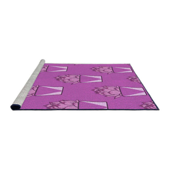 Sideview of Machine Washable Transitional Crimson Purple Rug, wshpat662pur