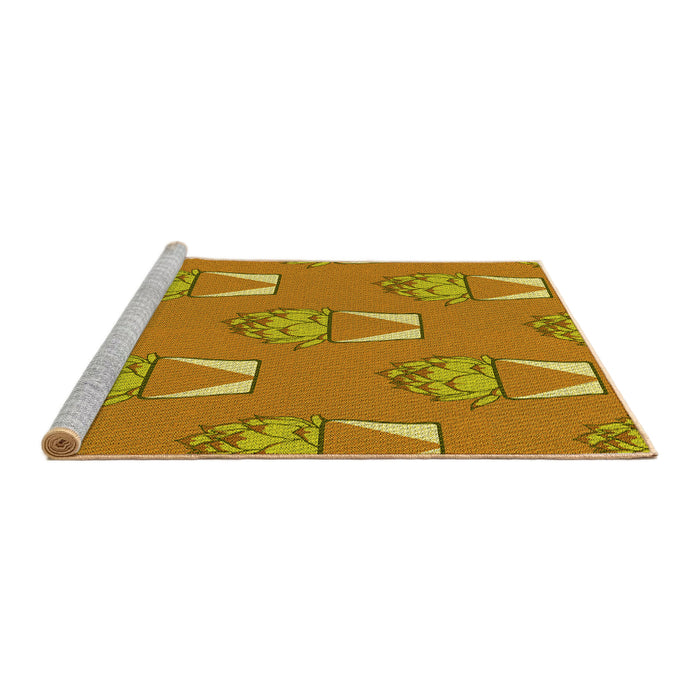 Sideview of Machine Washable Transitional Sedona Brown Rug, wshpat662yw