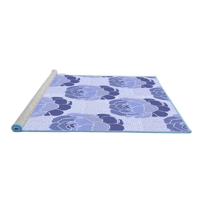 Sideview of Machine Washable Transitional Periwinkle Purple Rug, wshpat663blu