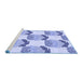 Sideview of Machine Washable Transitional Periwinkle Purple Rug, wshpat663blu