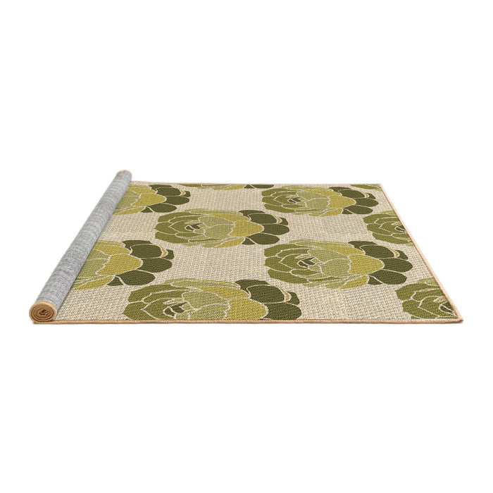 Sideview of Machine Washable Transitional Brown Gold Rug, wshpat663brn