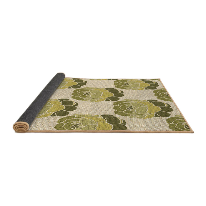 Thickness of Patterned Brown Gold Rug, pat663brn