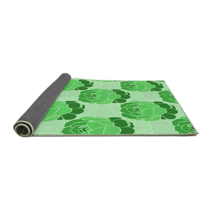 Thickness of Patterned Jade Green Rug, pat663grn