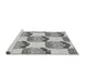 Sideview of Machine Washable Transitional Silver Gray Rug, wshpat663gry