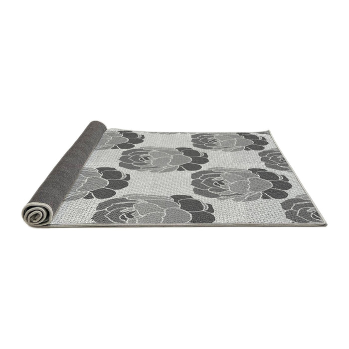 Thickness of Patterned Silver Gray Rug, pat663gry