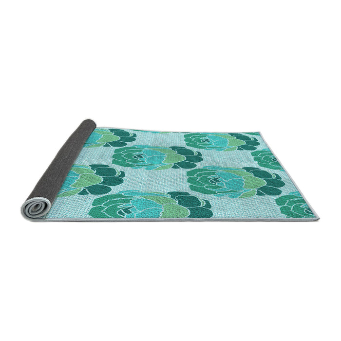 Thickness of Patterned Light Sea Green Rug, pat663lblu