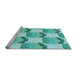 Sideview of Machine Washable Transitional Light Sea Green Rug, wshpat663lblu