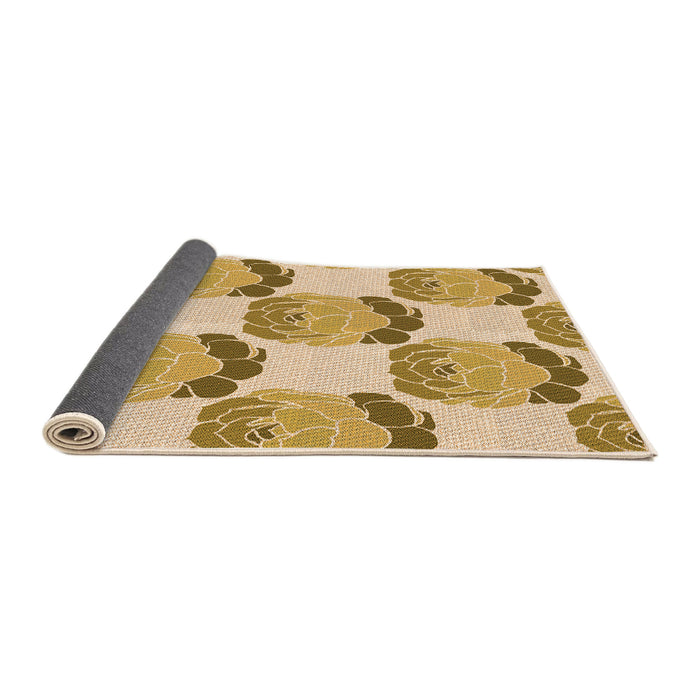 Thickness of Patterned Brown Gold Rug, pat663org