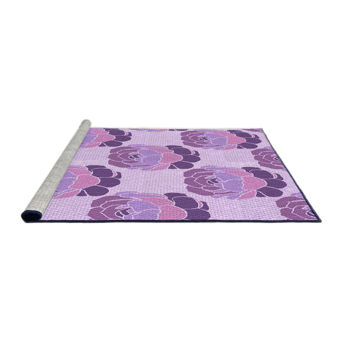 Sideview of Machine Washable Transitional Blossom Pink Rug, wshpat663pur