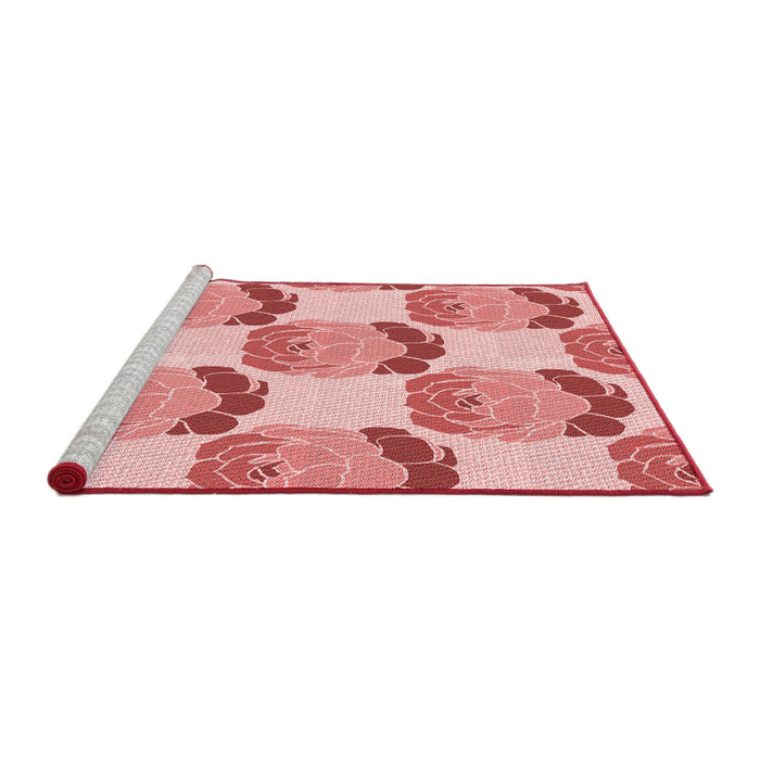 Sideview of Machine Washable Transitional Deep Rose Pink Rug, wshpat663rd