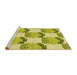 Sideview of Machine Washable Transitional Dark Yellow Green Rug, wshpat663yw